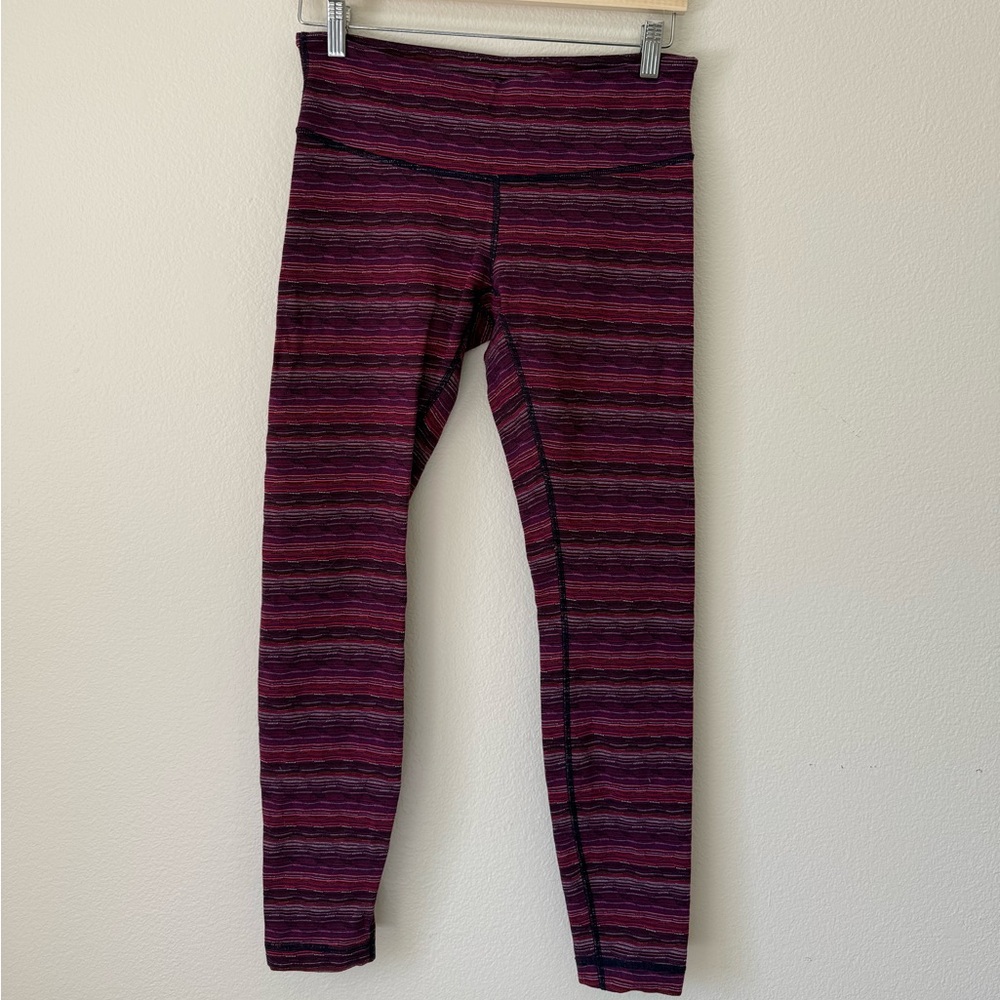 Striped Lululemon Leggings - Pink and Black
